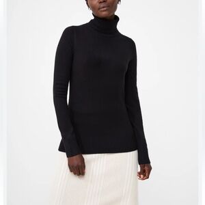 French connection black turtleneck SM Babysoft Ribbed High Neck Tunic sweater